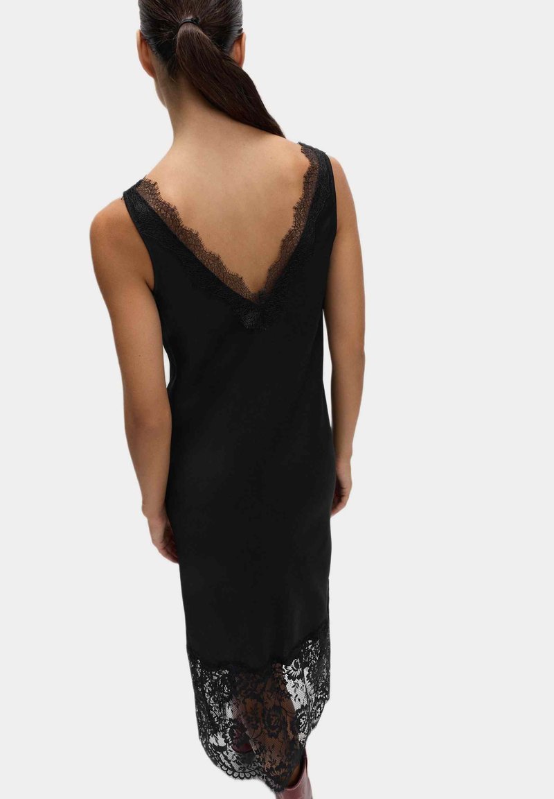 Marks & Spencer V-NECK MIDAXI SLIP - Day dress - black - Zalando