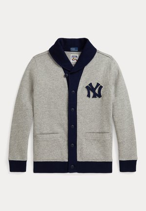 POLO RALPH LAUREN YANKEES CARDIGAN - Bluză de molton cu fermoar - blue/heather combo