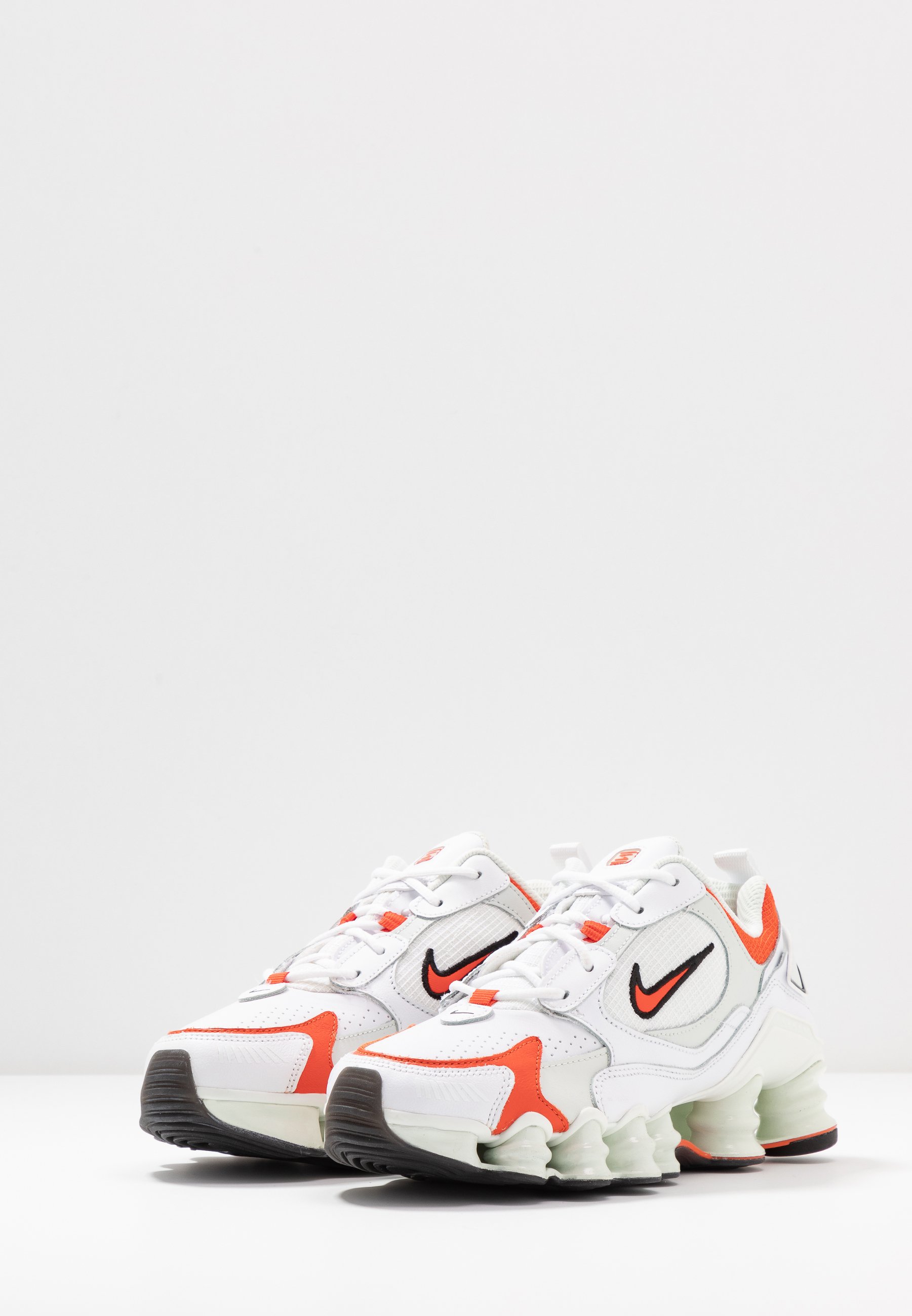 nike shox tl nova white and orange trainers