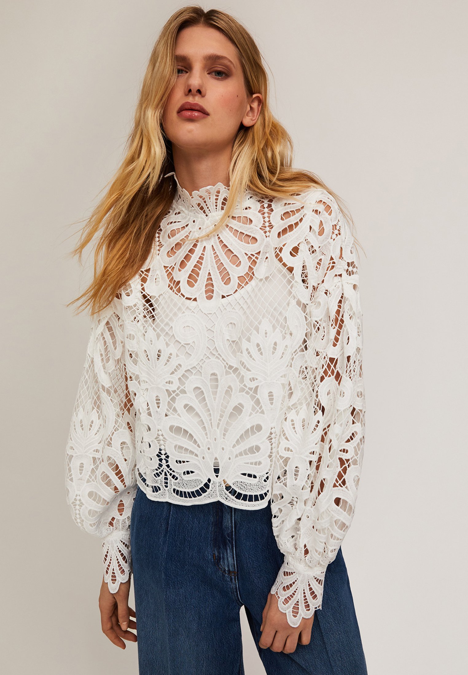 Pizzo Bianco Camicia Di Pizzo Bianca Camicia Pizzo Maglia Di Pizzo