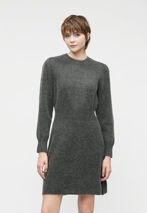 VILARA O NECK SHORT DRESS - Strickkleid - dark grey melange
