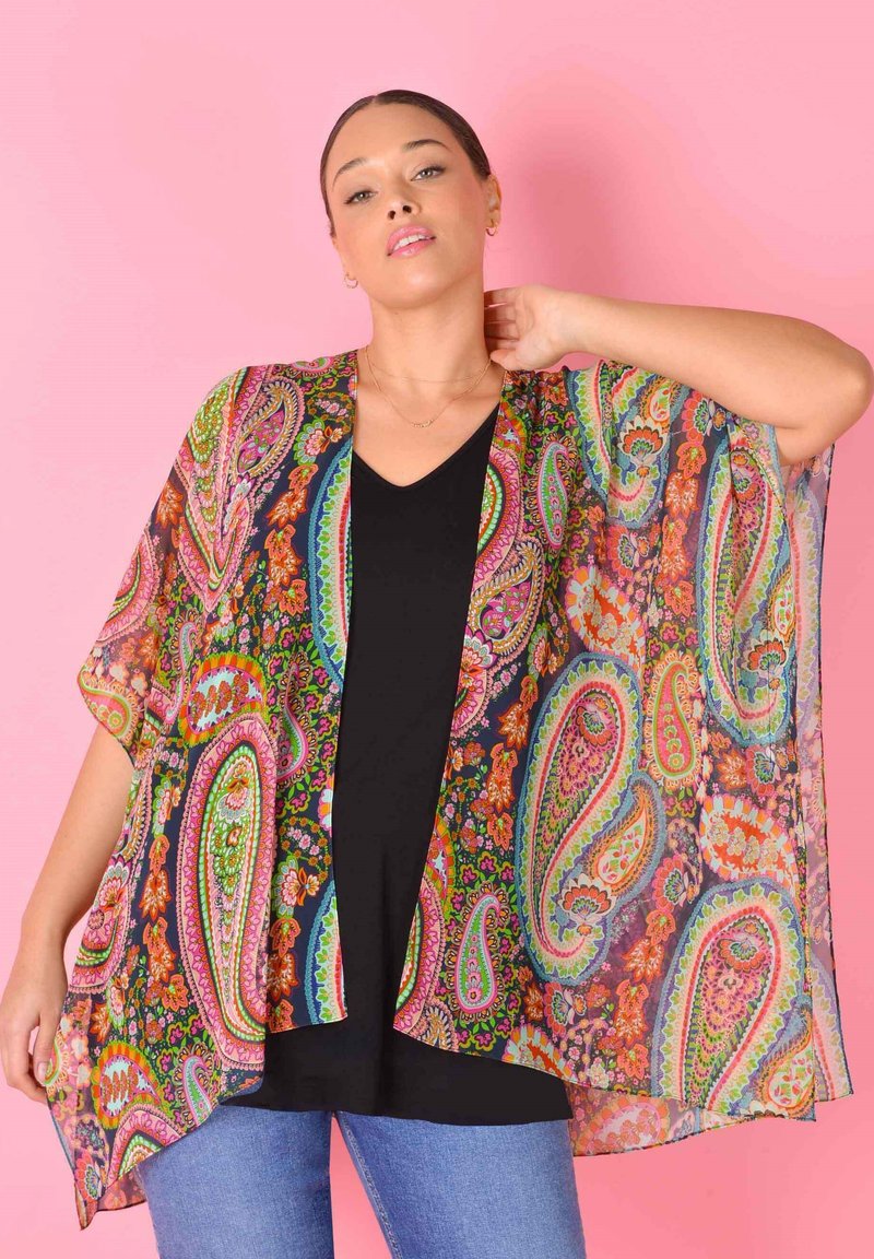 Damen Leichte Jacken | Live Unlimited London PAISLEY PRINT SHORT KIMONO Leichte Jacke brown/mehrfarbig - PF72897 Damen Leichte Jacken | Live Unlimited London PAISLEY PRINT SHORT KIMONO Leichte Jacke brown/mehrfarbig - PF72897