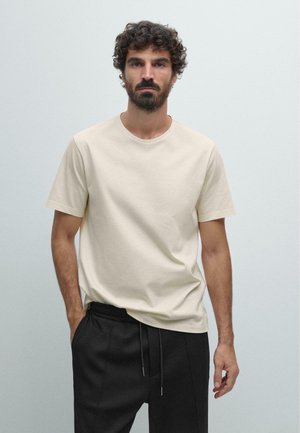 REGULAR FIT WITH CREW NECK  - T-shirt basique - beige
