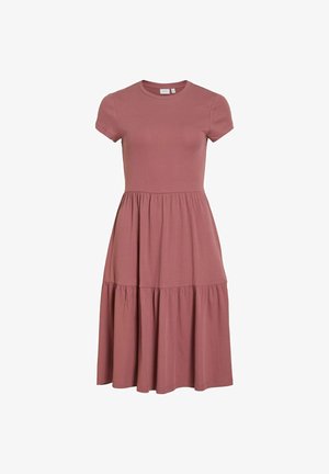 VILA, MAXIKLEID VIHOLLIE KURZÄRMELIGES - Haljina od žerseja - rose brown