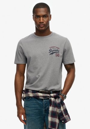 Superdry & Co ATHLETIC - T-shirt print - mid grey marl