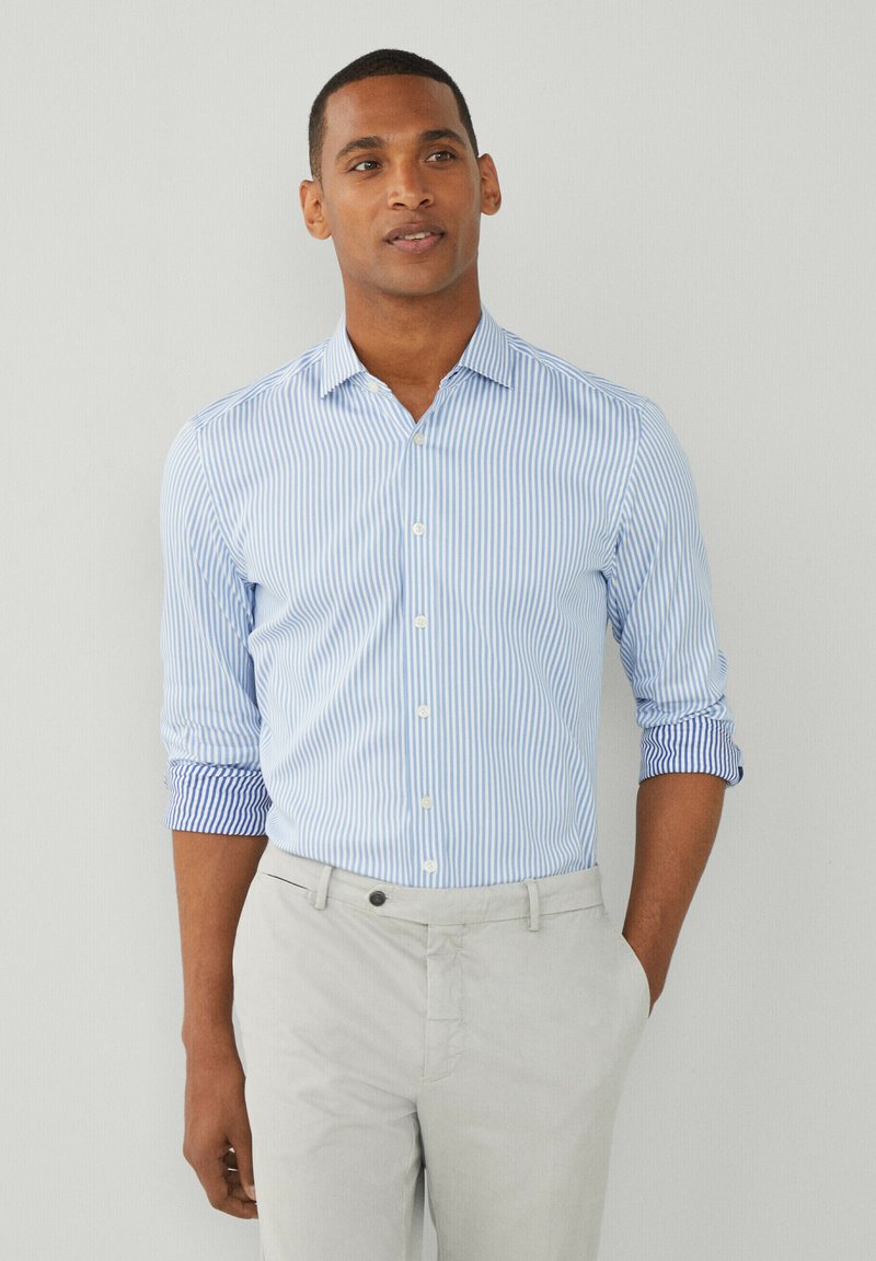 Hackett London DOUBLE FACED STRIPE - Camicia - blue navy