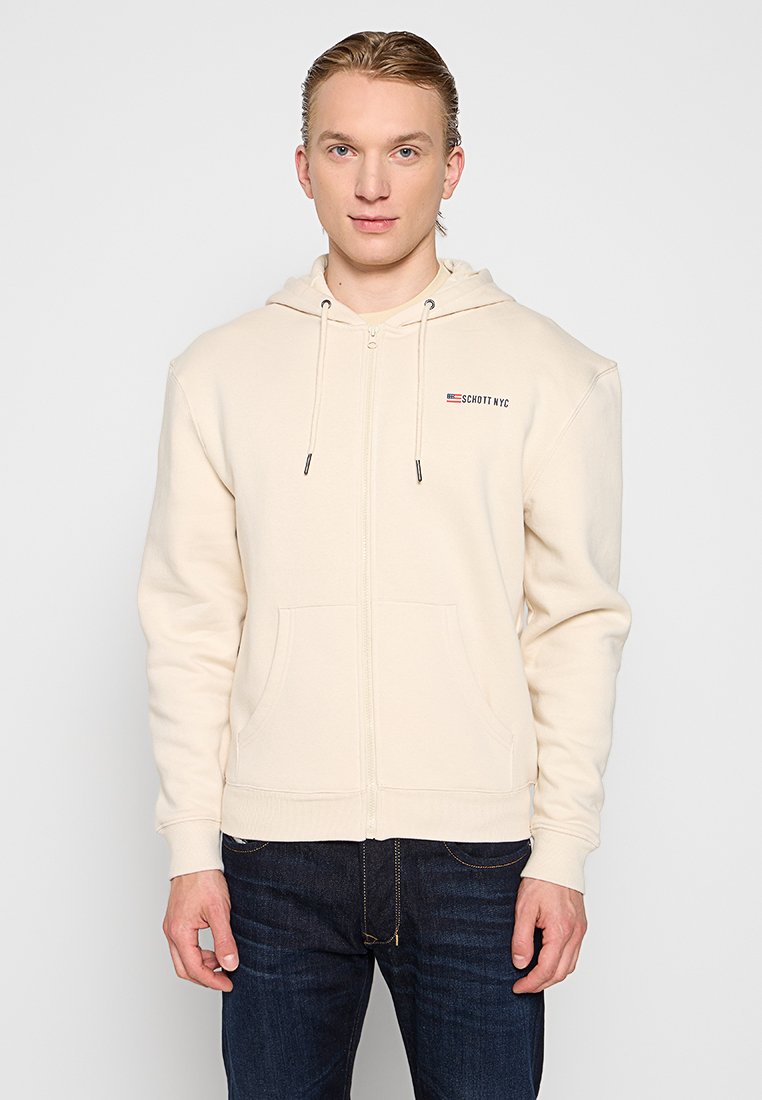 Schott Sweater met rits beige