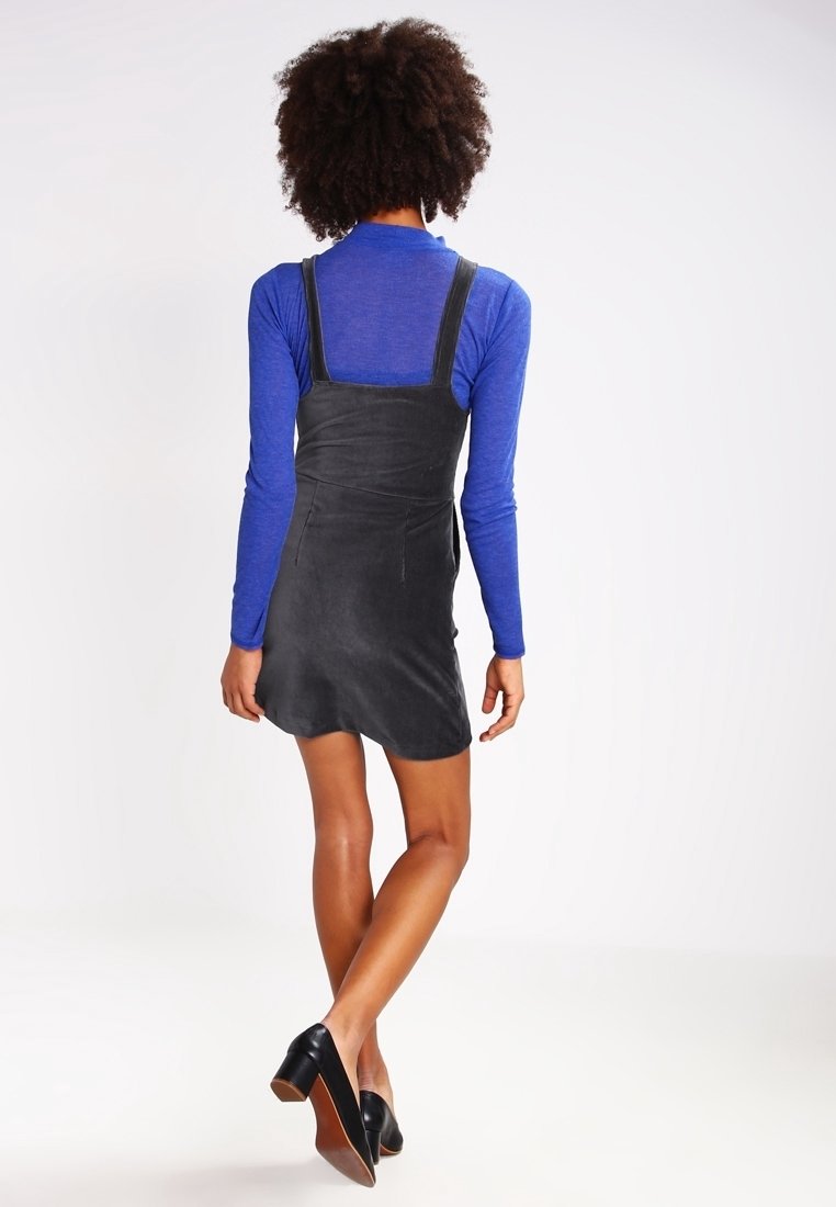 Robe Pinafore Mini Noire Topshop Vintage - Taille 12 - Occasion En Très Bon état