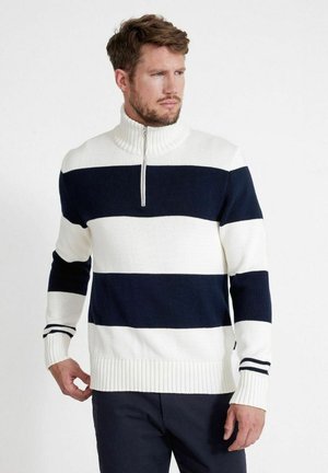 SIVERT T-NECK - Strickpullover - off white navy