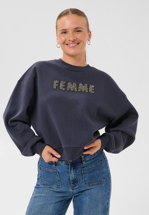 Kaffe, KAMELANIE SWEATSHIRT - Sweatshirt - graphite silver artwork
