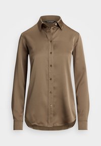 CLASSIC FIT SATIN CHARMEUSE SHIRT - Bluza s gumbima - taupe brown