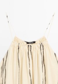 Massimo Dutti FLOWING STRIPE PRINT - Robe longue - mottled beige