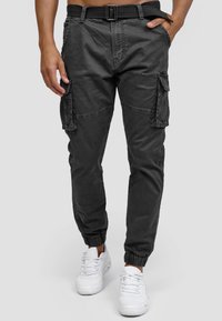 INDICODE JEANS - KERR - Pantaloni cargo - black Immagine in miniatura 1