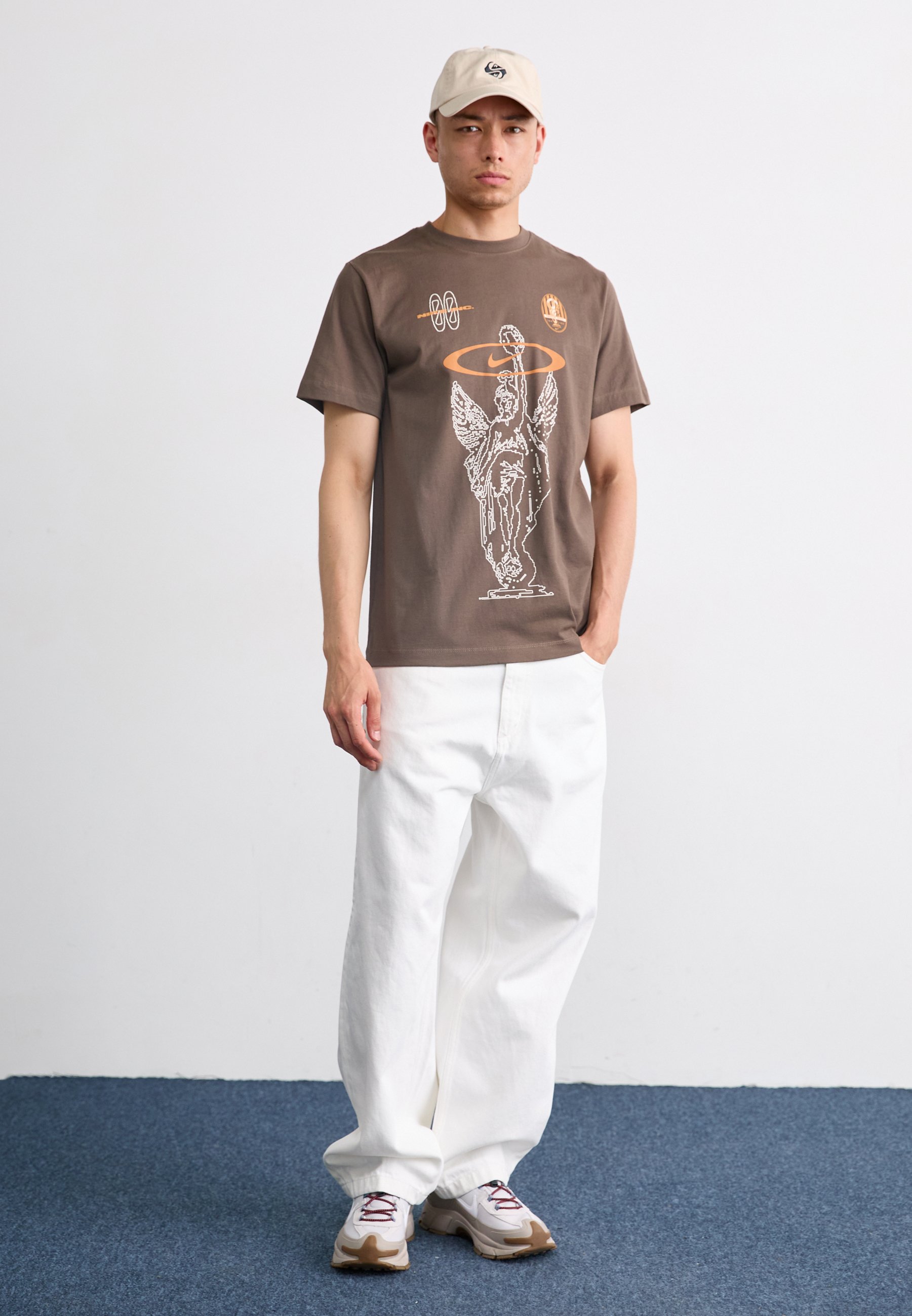 Carhartt WIP BRANDON PANT SMITH - Baggy Jeans - white rinsed/white