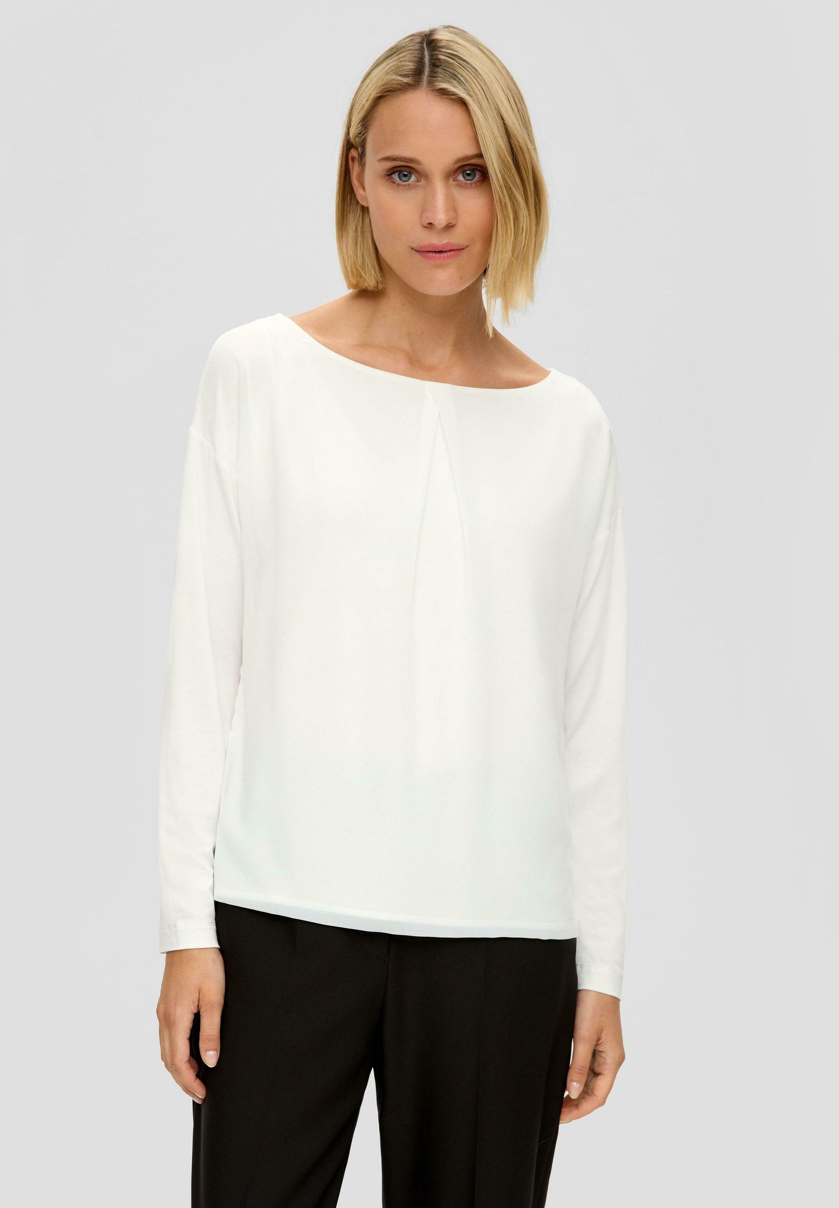 Robe QS By S.Oliver Manches Longues – Taille 38, Brun, Coupe Trapèze, Coton Et Soie