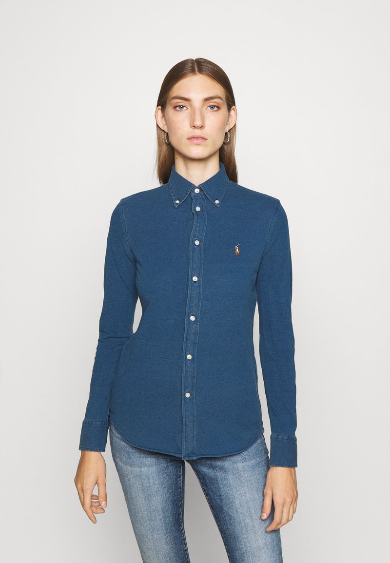 Polo Ralph Lauren HEIDI LONG SLEEVE - Blusa com botões - medium indigo