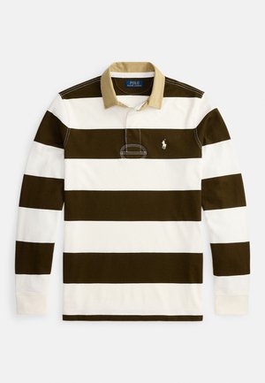 CLASSIC FIT KHAKI-COLLAR RUGBY SHIRT - Polo - dark brown/trophy cream
