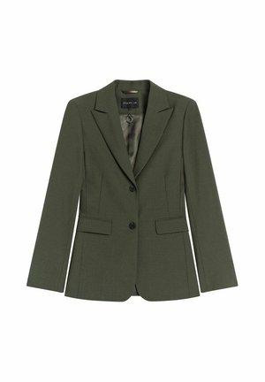 Olivgrön blazer med en strukturerad design, featuring notched lapel, två framfickor och två knappar. Slät innerfoder.