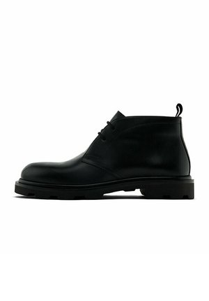 Massimo Dutti Lace-up ankle boots - black