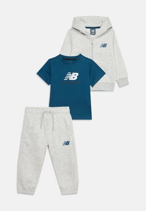 New Balance, ZIP THRU HOODIE TEE SET - Тениска с щампа - ash heather