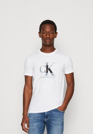 Calvin Klein Jeans DISRUPTED MONOLOGO  - Camiseta estampada - bright white