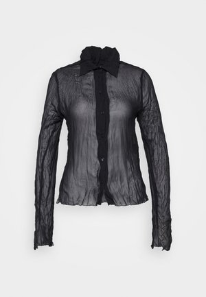 Weekday CRINKLE FITTED SHIRT - Bluse - black
