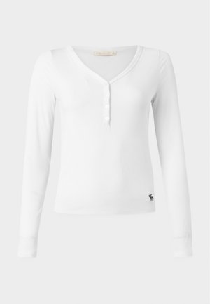 Abercrombie & Fitch, SLEEVE ICON HENLEY - Pikkade varrukatega topp - white
