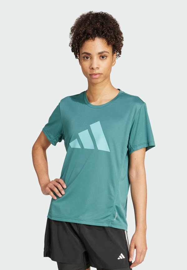 RUN IT TEE - Print T-shirt - preloved teal