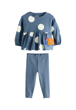 REGULAR FIT - PEPLUM TOP AND LEGGINGS SET - Legging (type pantalon) - navy ladybird