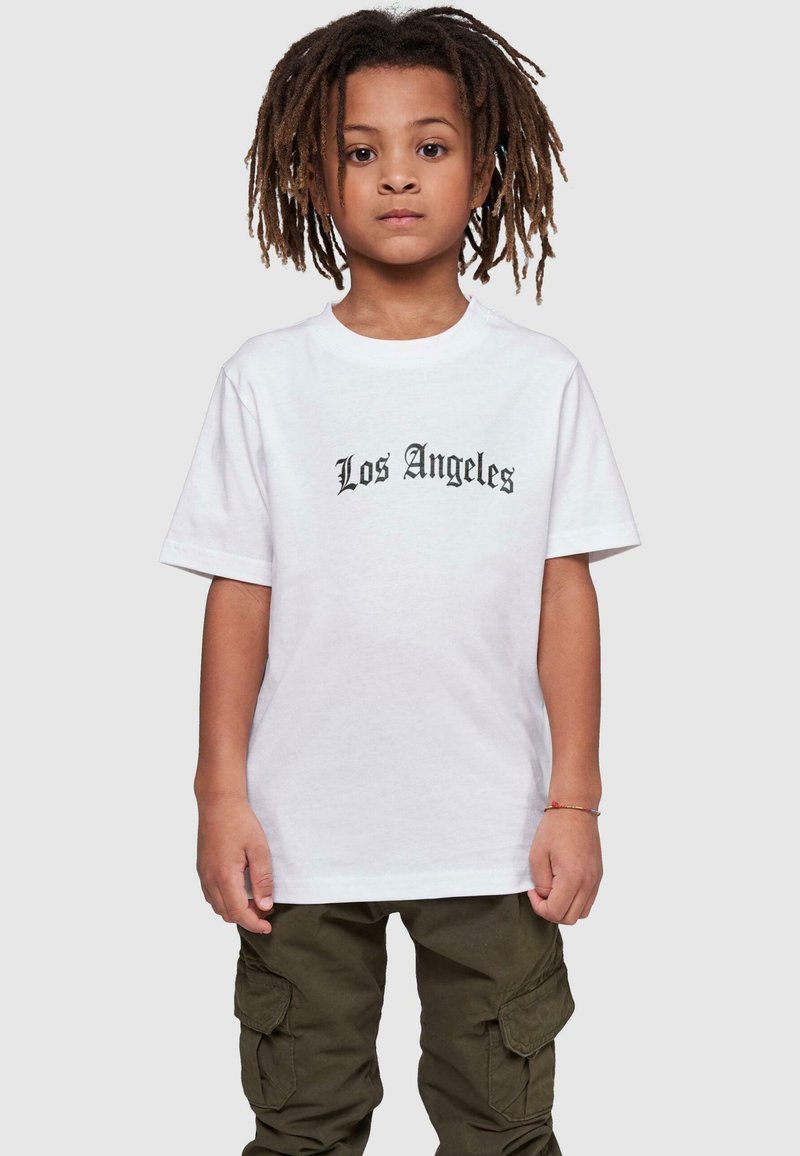 Mister Tee LOS ANGELES WORDING - Μπλουζάκι με στάμπα - white