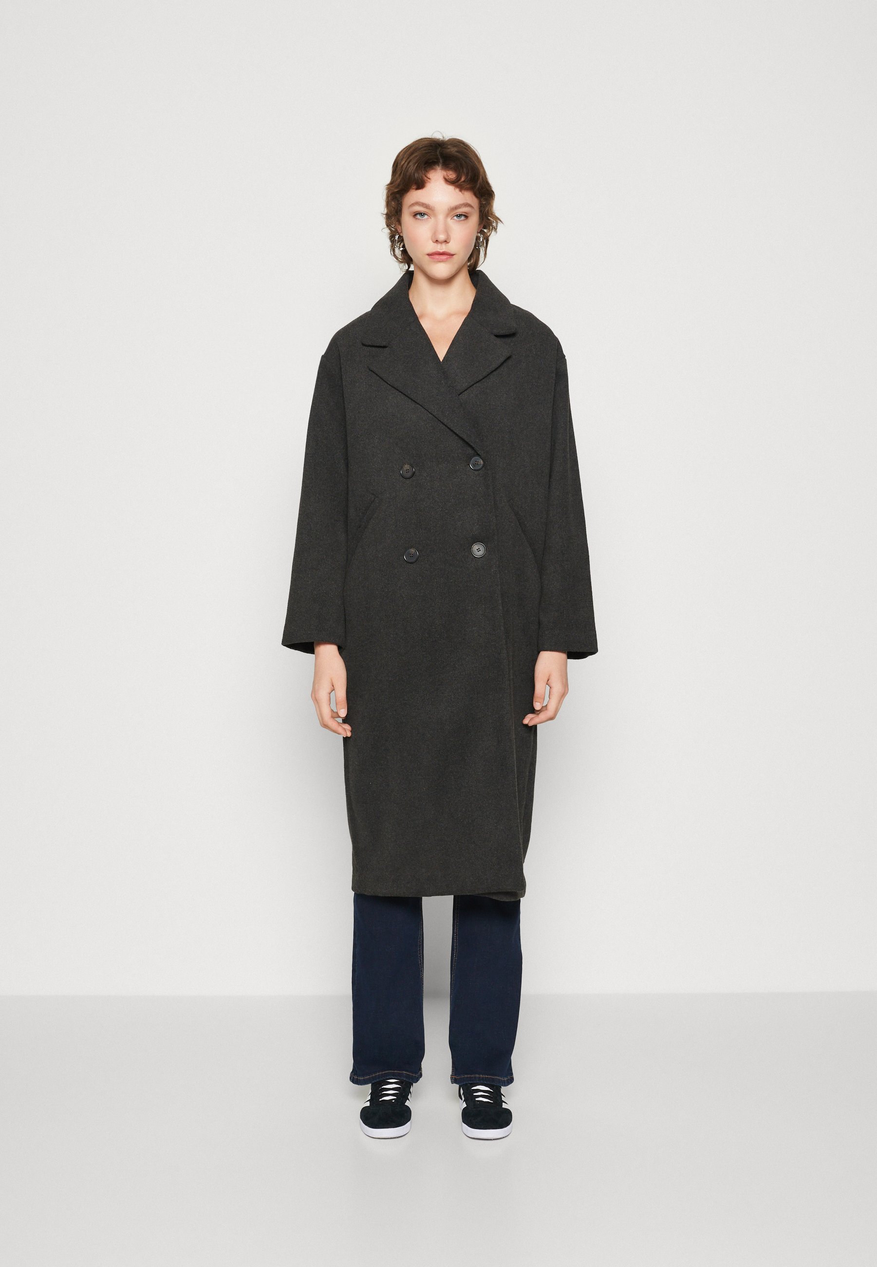 Monki Klassischer Mantel - grey melange/grau - Zalando.de