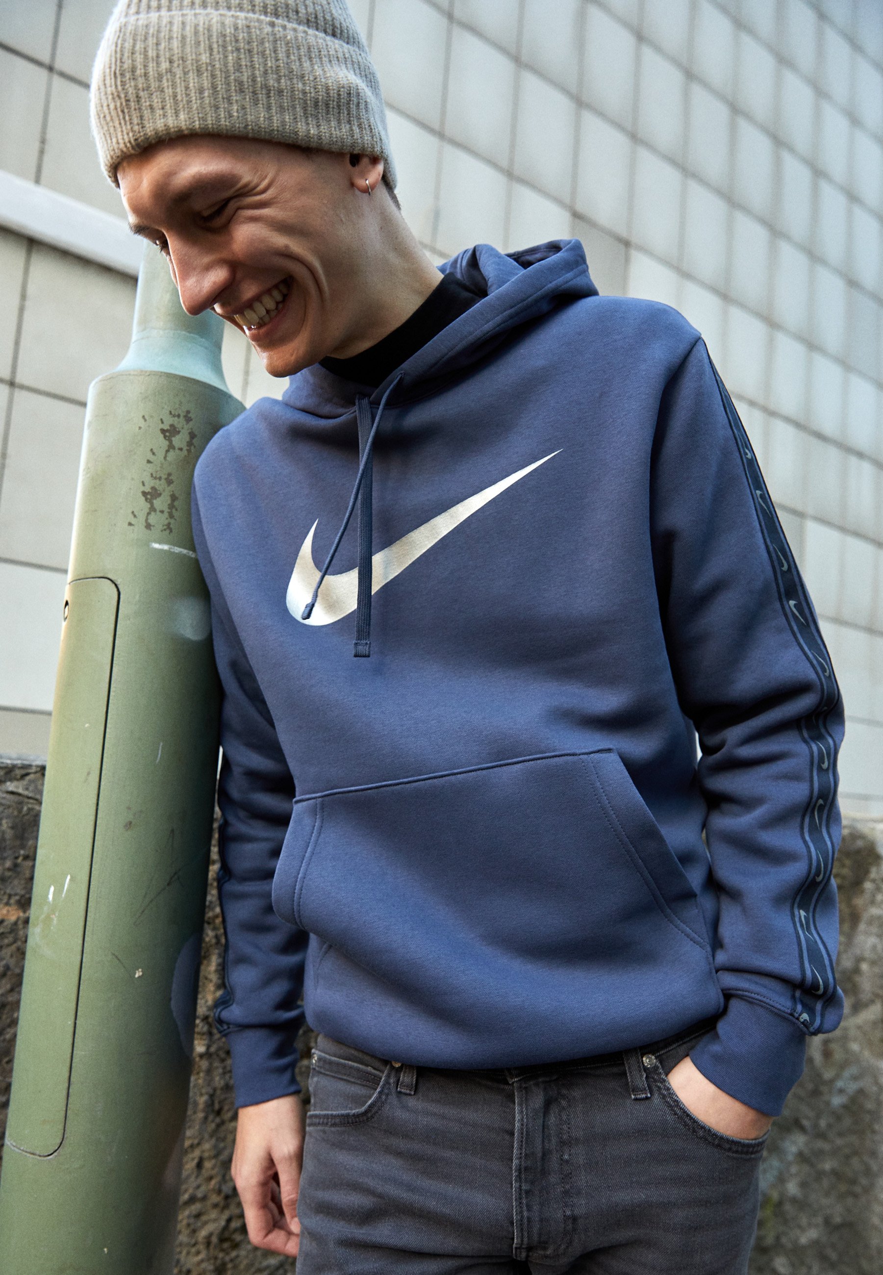 Nike Sportswear M NSW REPEAT SW FLC PO HOOD B - Hoodie - thunder blue/cool  grey/blue - Zalando.de