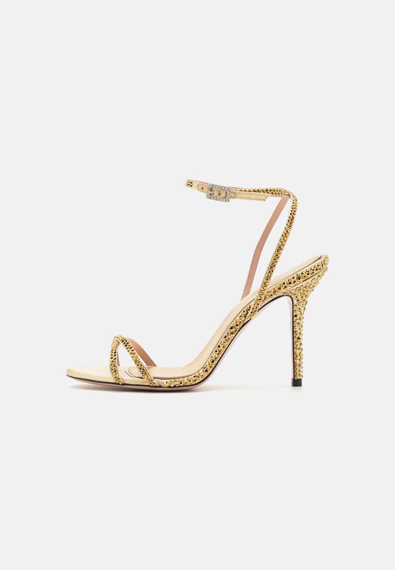 Sandalo Gioiello Nero Donna Tacco 10 Fascia Arricciata Di Strass - Foto 2