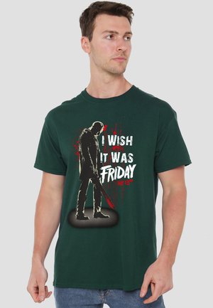 Warner Brothers, FRIDAY THE 13TH/I WISH IT WAS FRIDAY - Print T-shirt - dark green