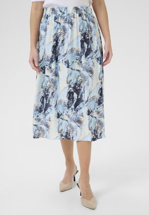 Kaffe JASMIN - A-lõikeline seelik - blue organic print