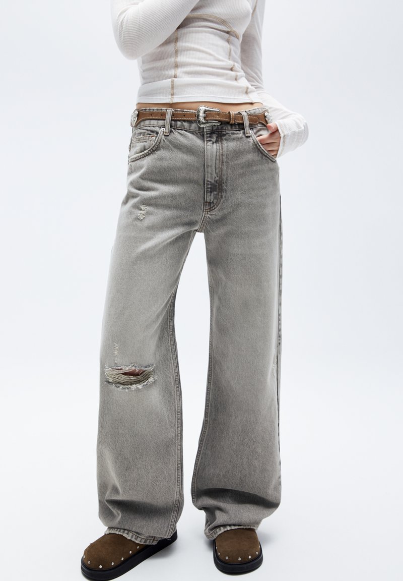 PULL&BEAR WIDE Straight leg jeans grey Zalando.de