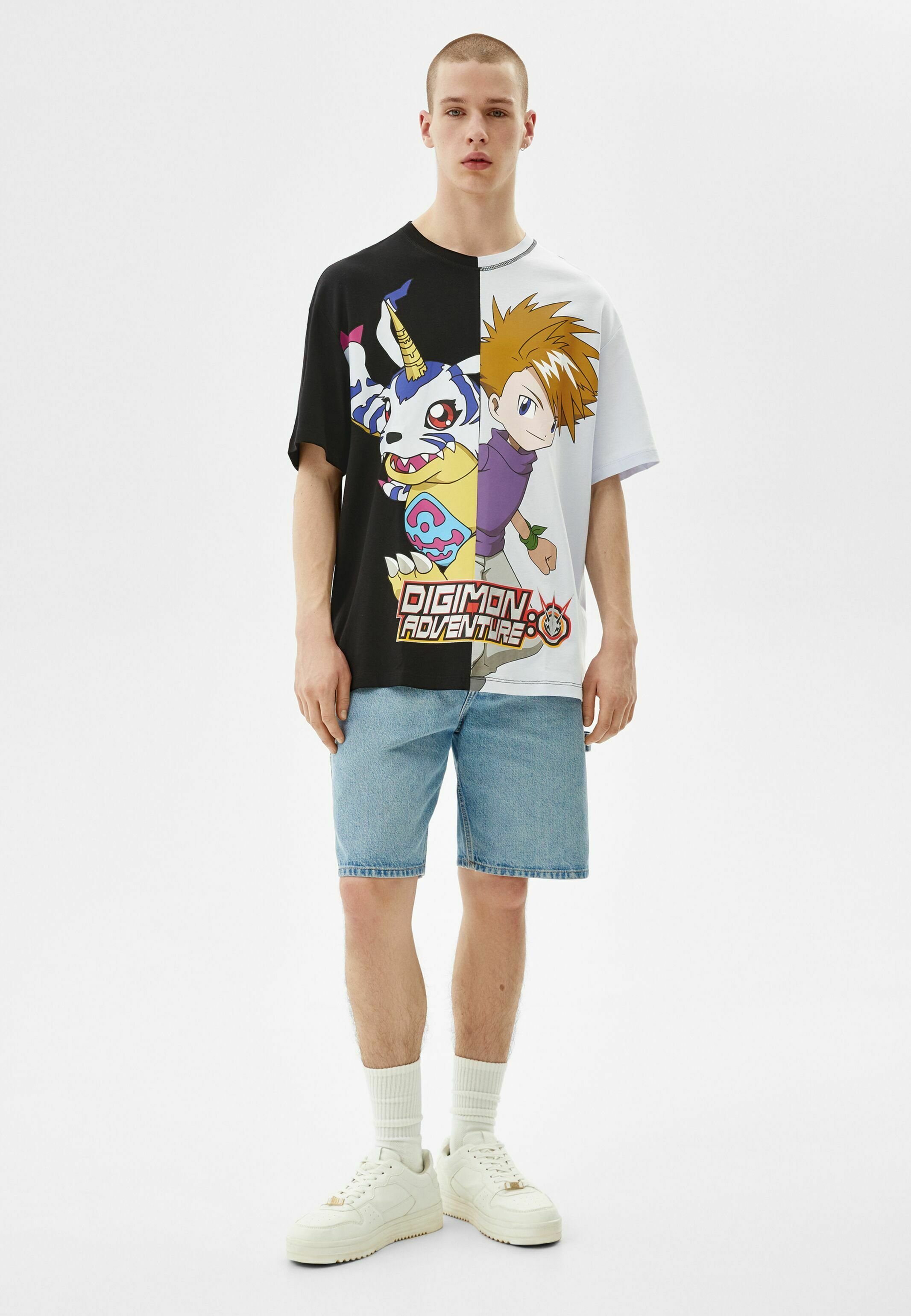 Bershka DIGIMON ADVENTURE - T-shirt con stampa - black/nero - Zalando.it
