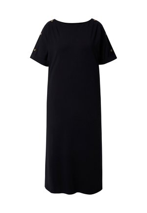 Ulla Popken, DECORATIVE BUTTON SHORT SLEEVE DRESS - Vestito di maglina - black