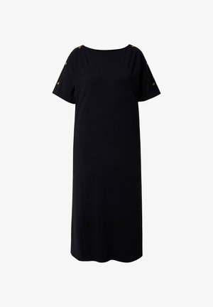 Ulla Popken, DECORATIVE BUTTON SHORT SLEEVE DRESS - Vestito di maglina - black