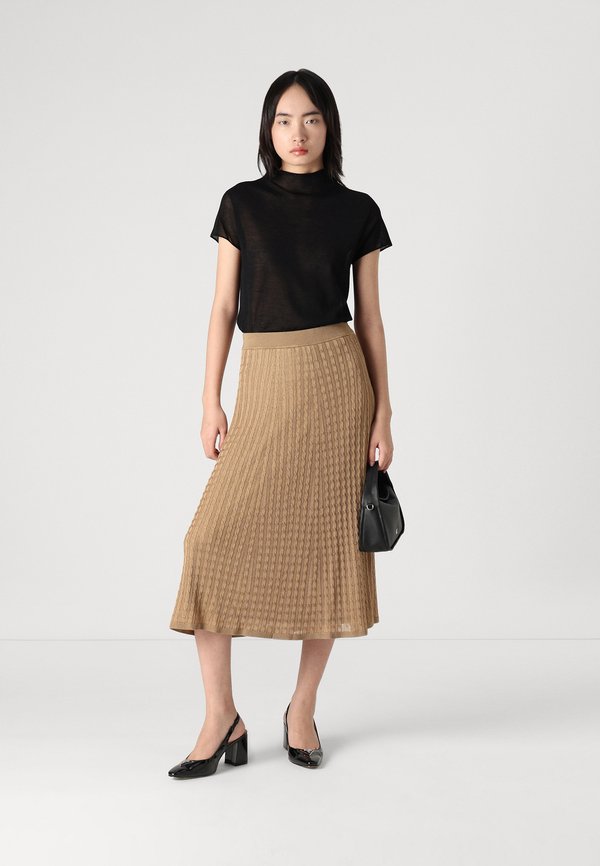 CABLE MIDI FLARED SKIRT - A-line skirt - safari canvas4