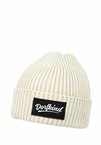 MoonWorks PATCH MIT SPRUCH DORFKIND AUFDRUCK LUSTIG - Beanie - beige