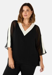 Live Unlimited London V-NECK OVERLAY  - Tunica - black