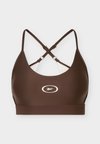 ATH SPEED STRAPPY BRA - Спортен сутиен със средна поддръжка - espresso/chalk