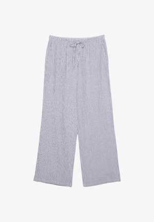 Letto, stribede pyjamabukser i grå og hvid. Har en elastisk talje med snore og et bredbenet design.