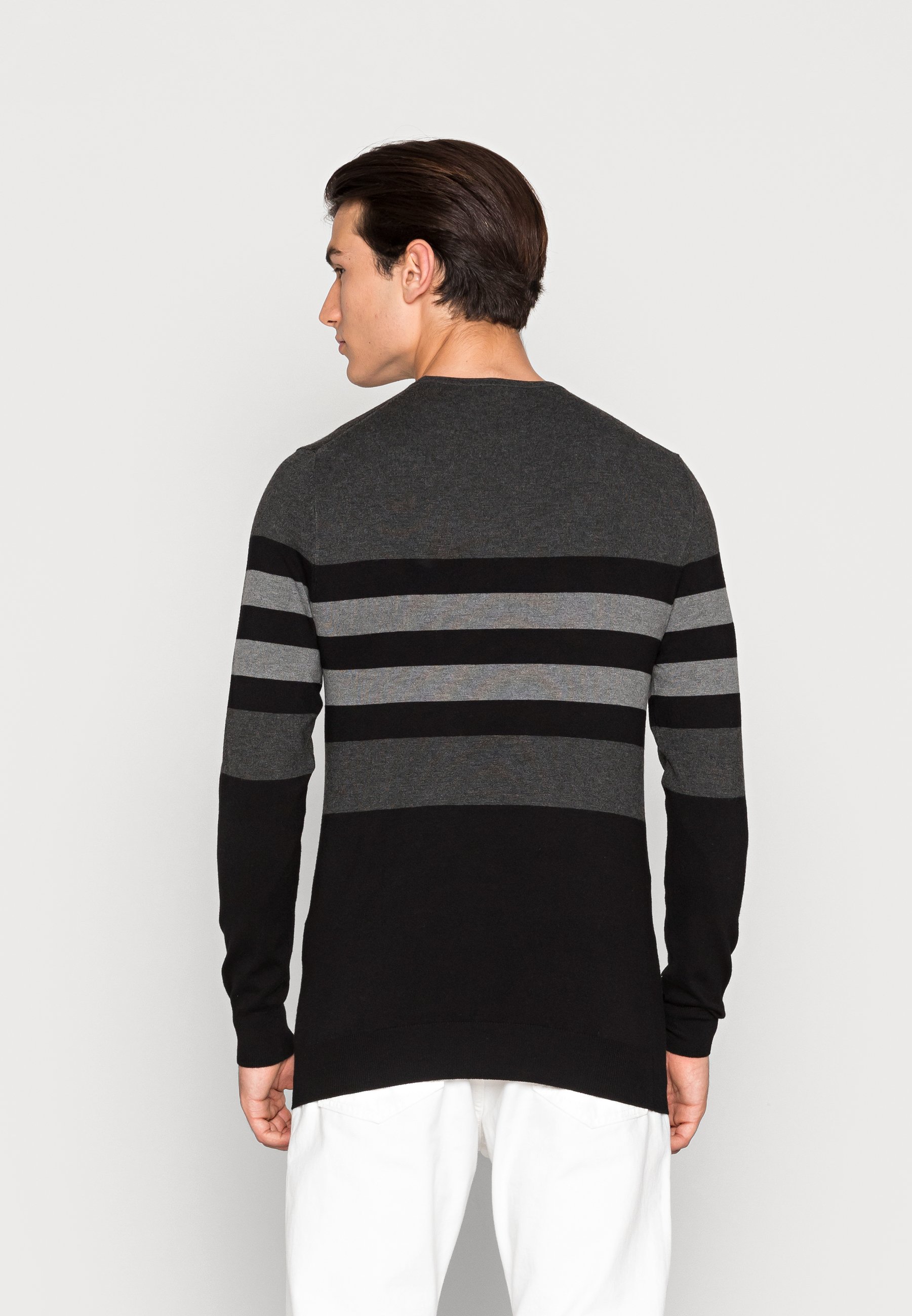 Antony Morato Sweater Slim Fit in Blend with Jacquard Str Jumper, Men's, Size: Medium, Black