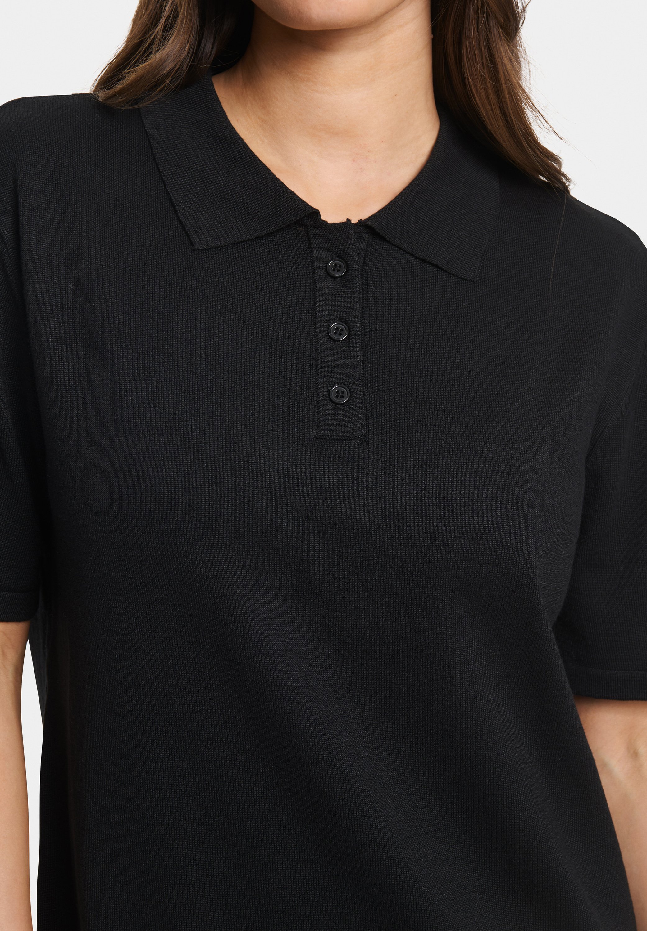 Saint Tropez MILASZ POLO SS - Jumper dress - black - Zalando.co.uk