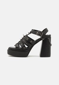 NOCTURNAL VOICES SPIKED PLATFORM - Korolliset sandaalit - black