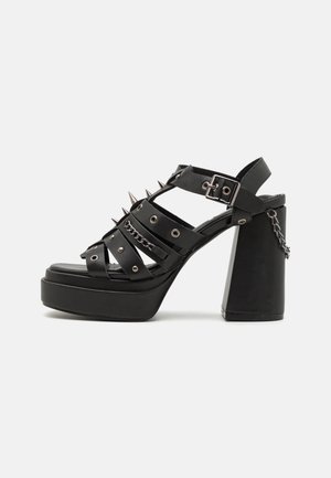 NOCTURNAL VOICES SPIKED PLATFORM - Sandales à talons hauts - black