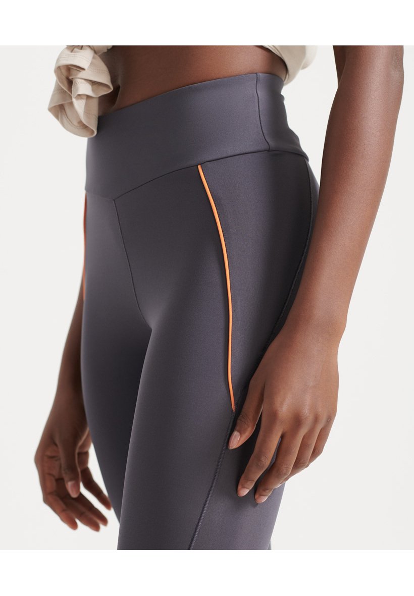 Superdry SPORT FLEX HIGH WAISTED - Leggings - Trousers - dark charcoal/dark  purple - Zalando.de
