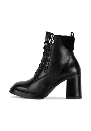 Členkové čižmy na vysokom opätku - black